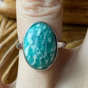 Russian Amazonite Sterling Silver Ring Size 5.75